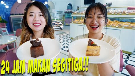 24 JAM MAKAN MAKANAN BENTUK SEGITIGA KOK GINI MAKANANNYA YouTube