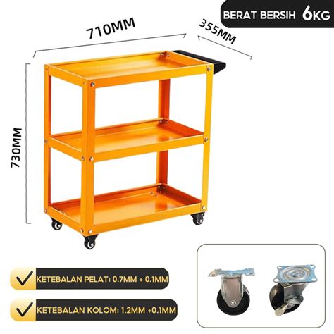 Jual Reaim Troli Bengkel Rak Susun Trolly Keranjang Troli Alat