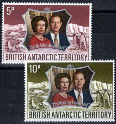 Zayix British Antarctic Territory Bat Mh Silver Wedding Qeii