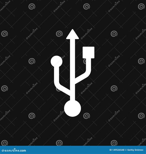 Usb Icon Vector Sign Symbol For Design Stock Illustration