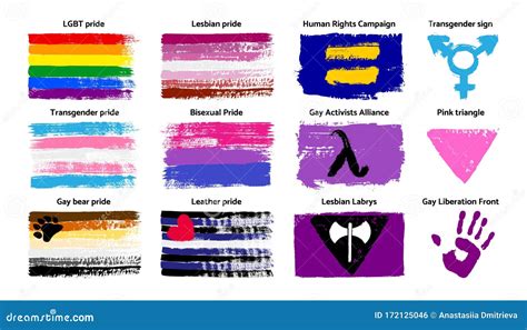 Lesbian Labrys Pride Rainbow Flags Symbol Of Lgbt Community Vector