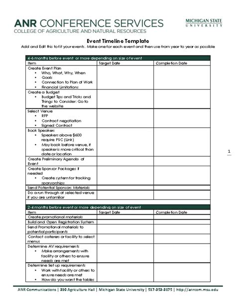 Event Planning Timeline Template Word Pdfsimpli