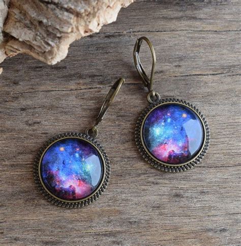 Universe Earrings Galaxy Dangle Earrings Multicolor Earrings Galaxy