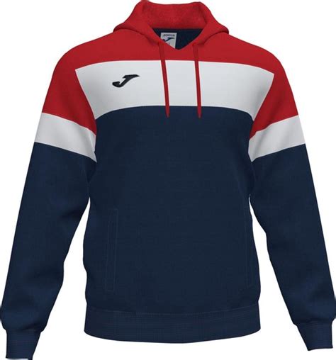 Joma Crew IV Sweater Met Kap Heren Marine Rood Wit Maat M