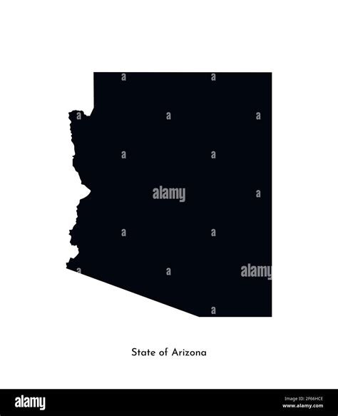 Vector Isolated Simplified Illustration Icon With Black Maps Silhouette Of State Of Arizona