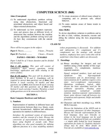 ISC Class 12 Syllabus 2023 Computer Science