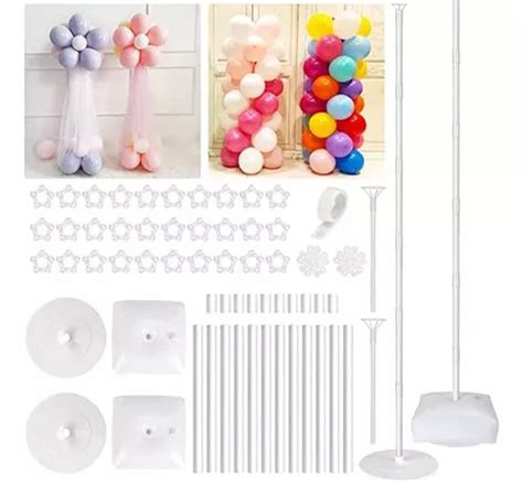 2 Juegos Kit Soporte De Columna Para Globos Torre De Globos Cuotas