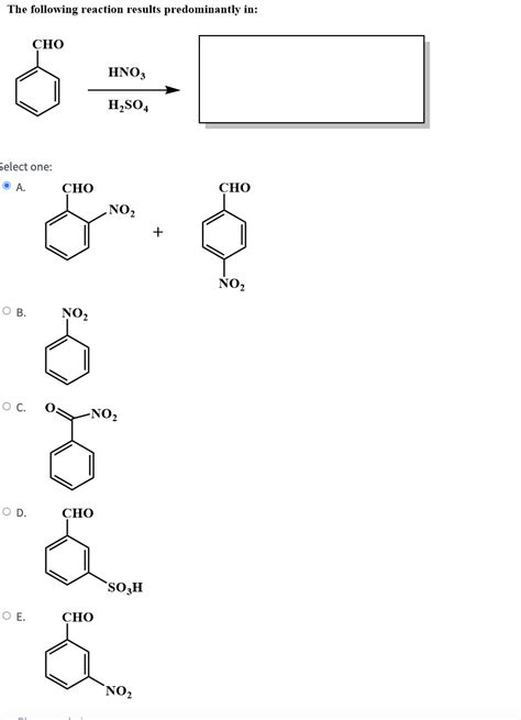 Solved The Following Reaction Results Predominantly In Chegg