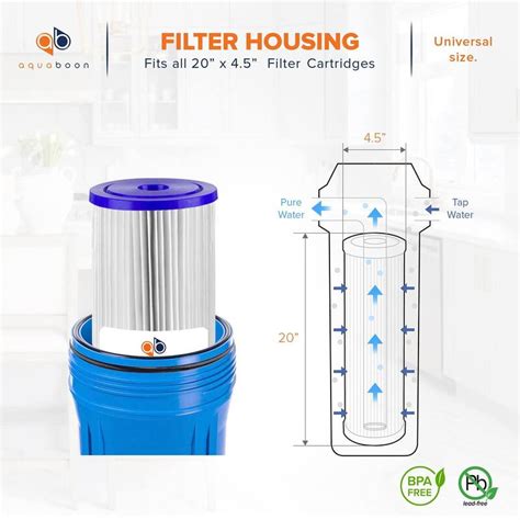 4pcs 5 Micron 20x45 Pleated Sediment Water Filter Replacement Cartridge Whole House Sediment