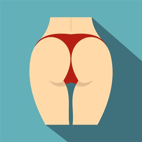 Icono de las nalgas femeninas en bragas rojas ilustración plana de las