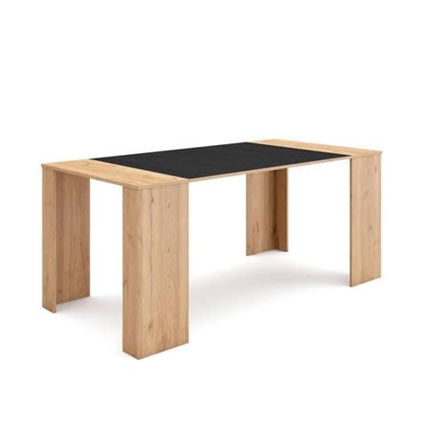 Skraut Home Table Console Extensible Ch Ne Et Noir Pour