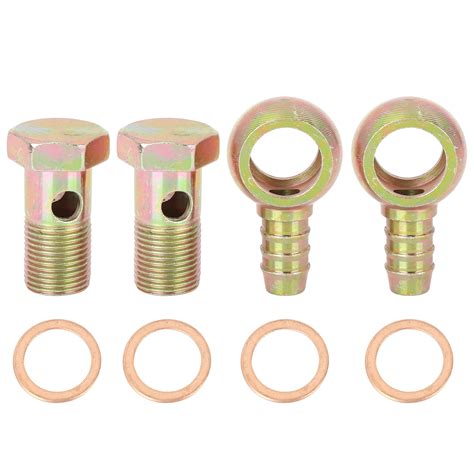 Sets Mm Banjo Hose Barb Bolt Fittings Banjo Bolt Washer Metal For