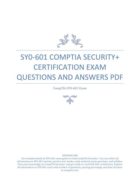 PPT SY0 601 CompTIA Security Certification Exam Questions And Answers