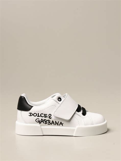 DOLCE & GABBANA: sneakers in leather with logo | Shoes Dolce & Gabbana ...