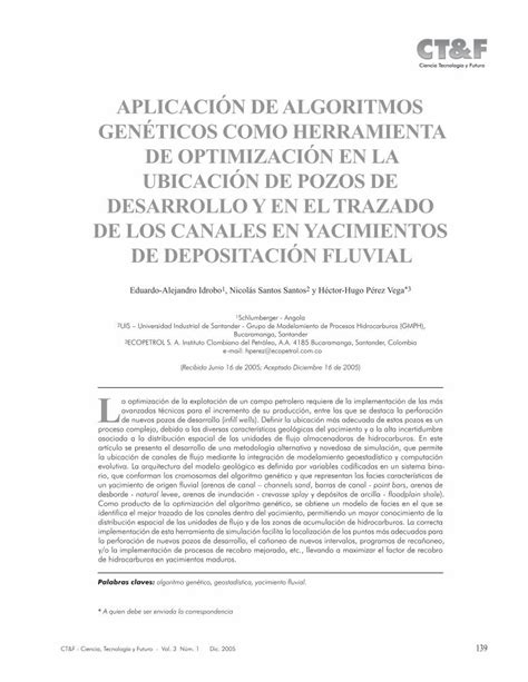 Pdf Aplicaci N De Algoritmos Gen Ticos Como De Nuevos Pozos De