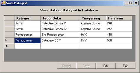 Belajar Aplikasi Visual Basic Net Save Data Di Datagrid Ke Database