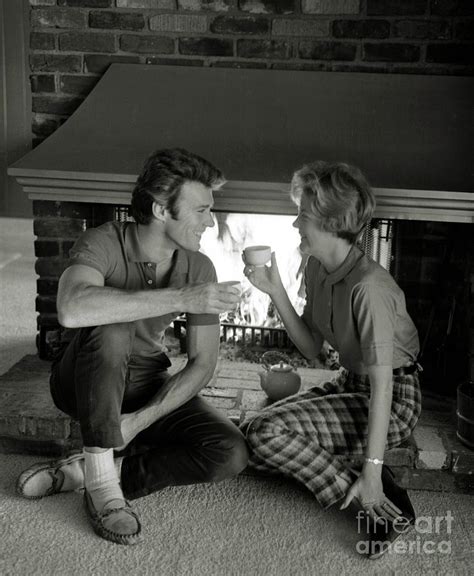 A Young Clint Eastwood With Wife Maggie Johnson Fine Art Print