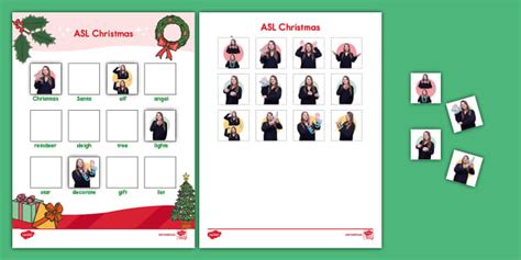 Asl Christmas Cut And Paste Activity Profesor Hizo