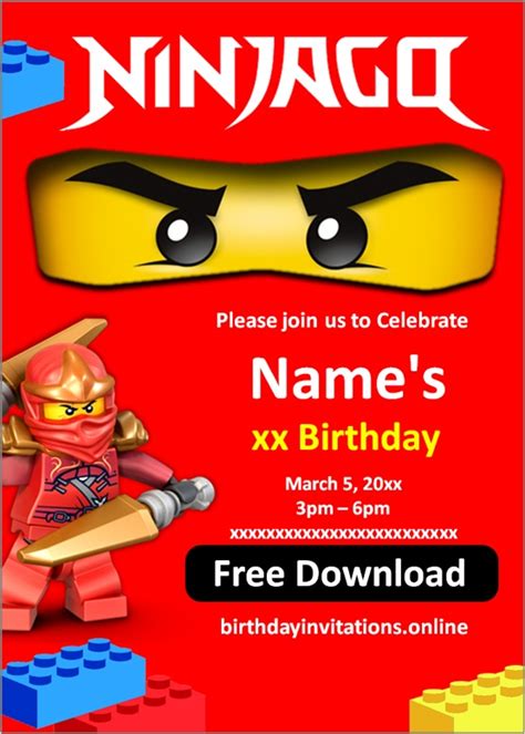 Ninjago Birthday Invitations Birthday Invitations