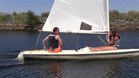 Classic Laser Sailboat On The California Delta Youtube