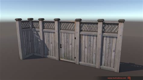 3d Model Pbr Modular Fence Pack Vr Ar Low Poly Cgtrader