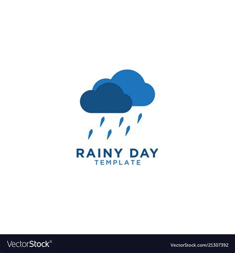 Rainy day logo graphic design template Royalty Free Vector