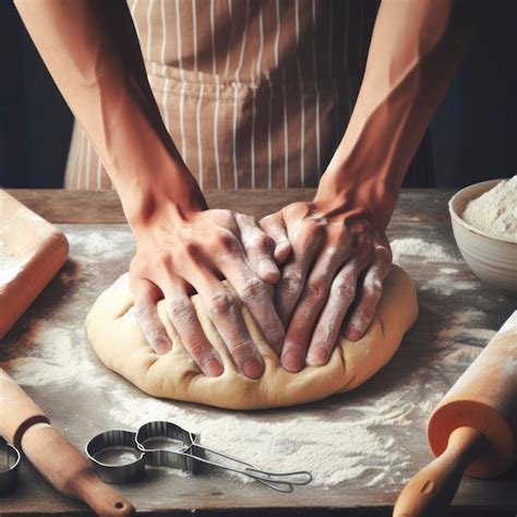 Premium Photo Photo Of A Person Kneading Dough On A Table Ai Generative