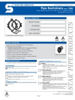 Joint Restraint Submittal Form Pipe Restrainers 1200 Joint Restraint