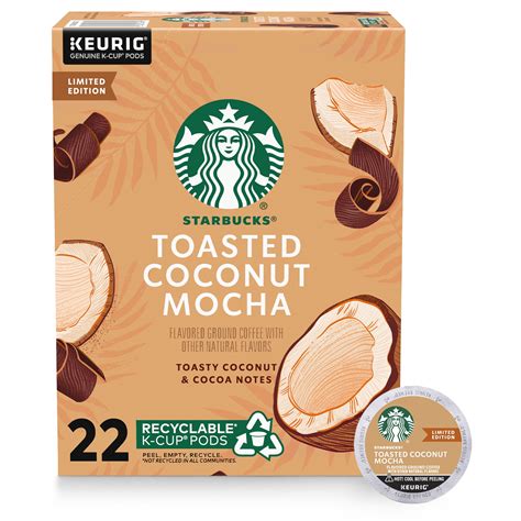 Starbucks Toasted Coconut Mocha Naturally Flavored K Cup Coffee Pods