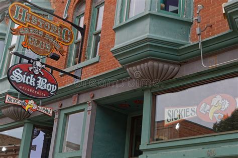 Signs in Deadwood Main Street Editorial Stock Photo - Image of house ...