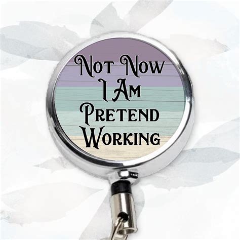 Im Pretend Working Badge Pink Clover Usa