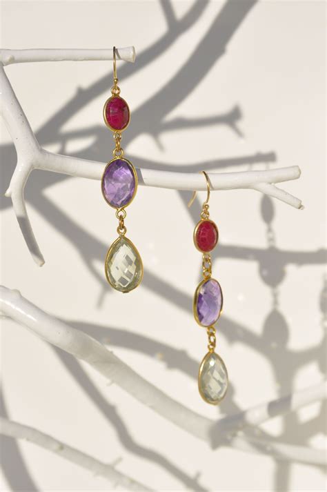 Bezel Set Gemstone Earrings Gemstone Earrings Gemstones Earrings