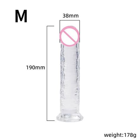 Transparent M Godemichet Anal à Ventouse pour Homme et Femme Pénis