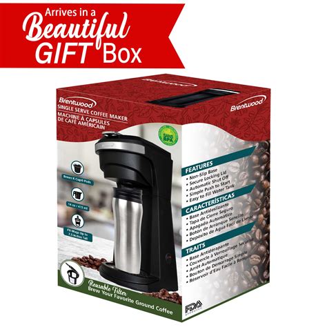 Brentwood Ts 1101bk K Cup® Single Serve Coffee Maker With Reusable Fil Brentwood Appliances