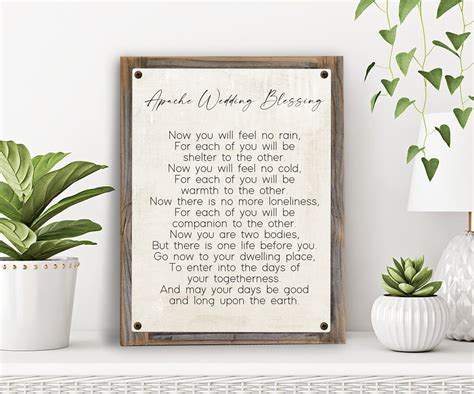 Apache Wedding Blessing Metal Print On Reclaimed Wood Frame Marriage