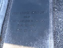 Mary Louise Mallory M Morial Find A Grave