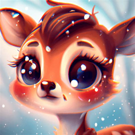 Cute And Adorable Kawaii Chibi Deer Portrait · Creative Fabrica