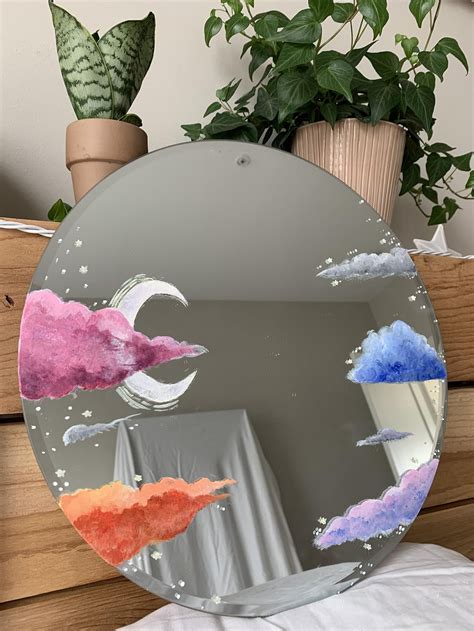 Hand Painted Cloud Mirror Cute Room Decor Hand Painted Mirrors