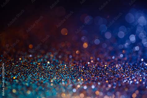 Abstract Blue Background With Sparkling Twinkling Stars Cosmic Shiny