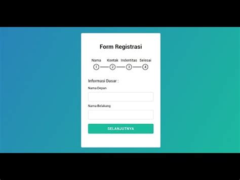 Cara Membuat Form Registrasi By Step Dengan Html Css Javascript