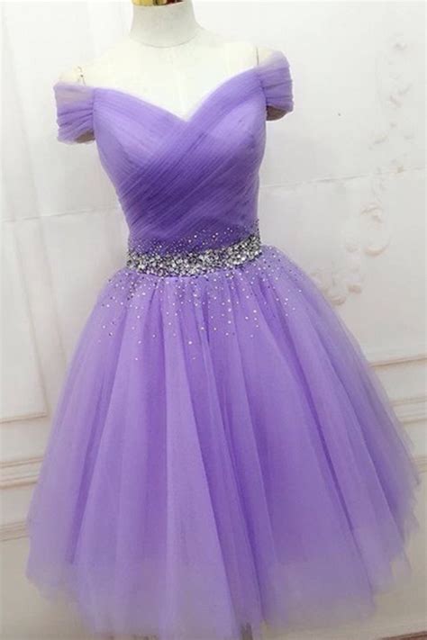 2019 Off The Shoulder A Line With Beads Homecoming Dresses Short Mini Tulle En 2020 Con