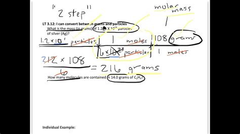 Grams And Particles Conversion Worksheets