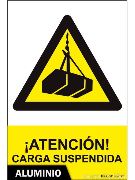 Señal Aluminio Atención Carga suspendida NMZ Normaluz