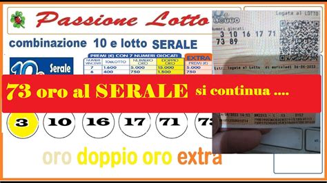 26 04 2023 10E LOTTO SERALE PRESO IL 73 ORO AGGIORNAMENTO PER L