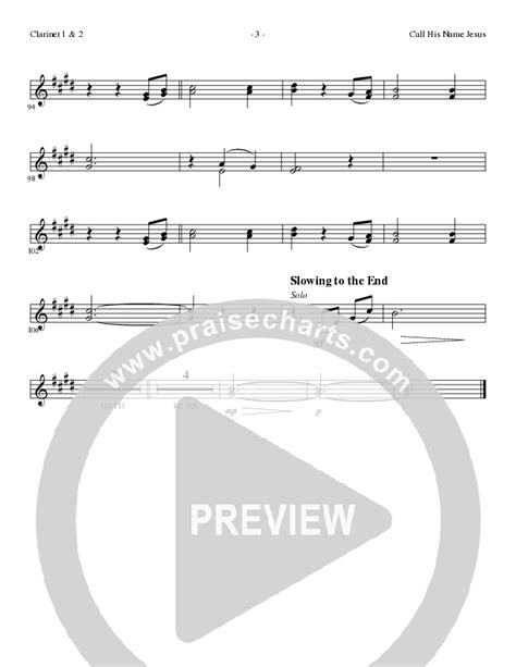 Call His Name Jesus Choral Anthem Satb Clarinet Sheet Music Pdf Word