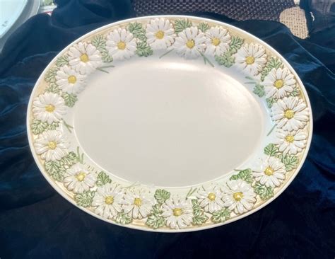 Metlox Poppytrail Sculptured Daisy Large Serving Platter Etsy