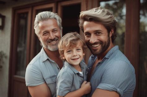 Retrato De Casal Gay Feliz Seu Filho Generative Ai Foto Premium