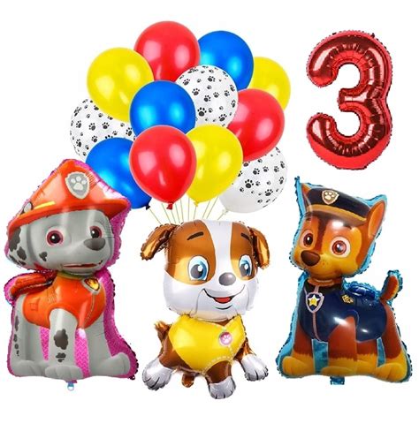 BALONY ZESTAW Na Urodziny 3 LATKA PAW PSI PATROL 9952644978 Allegro Pl