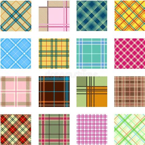 Color Plaid Patterns Set Stock Vector Illustration Of Design