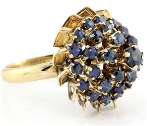 Antique 1940s Deco 9k Gold 1 10 Ct Blue Sapphire Harem Princess Estate